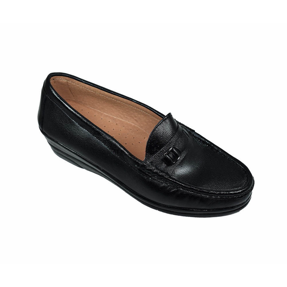 Δερμάτινα Γυναικεία Μοκασίνια Step Shoes 116 Μαύρο 