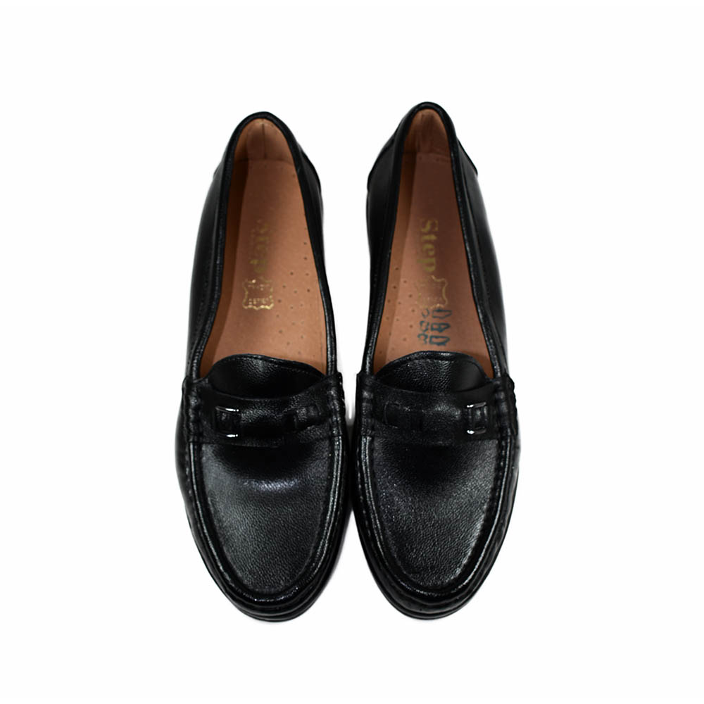 Δερμάτινα Γυναικεία Μοκασίνια Step Shoes 116 Μαύρο