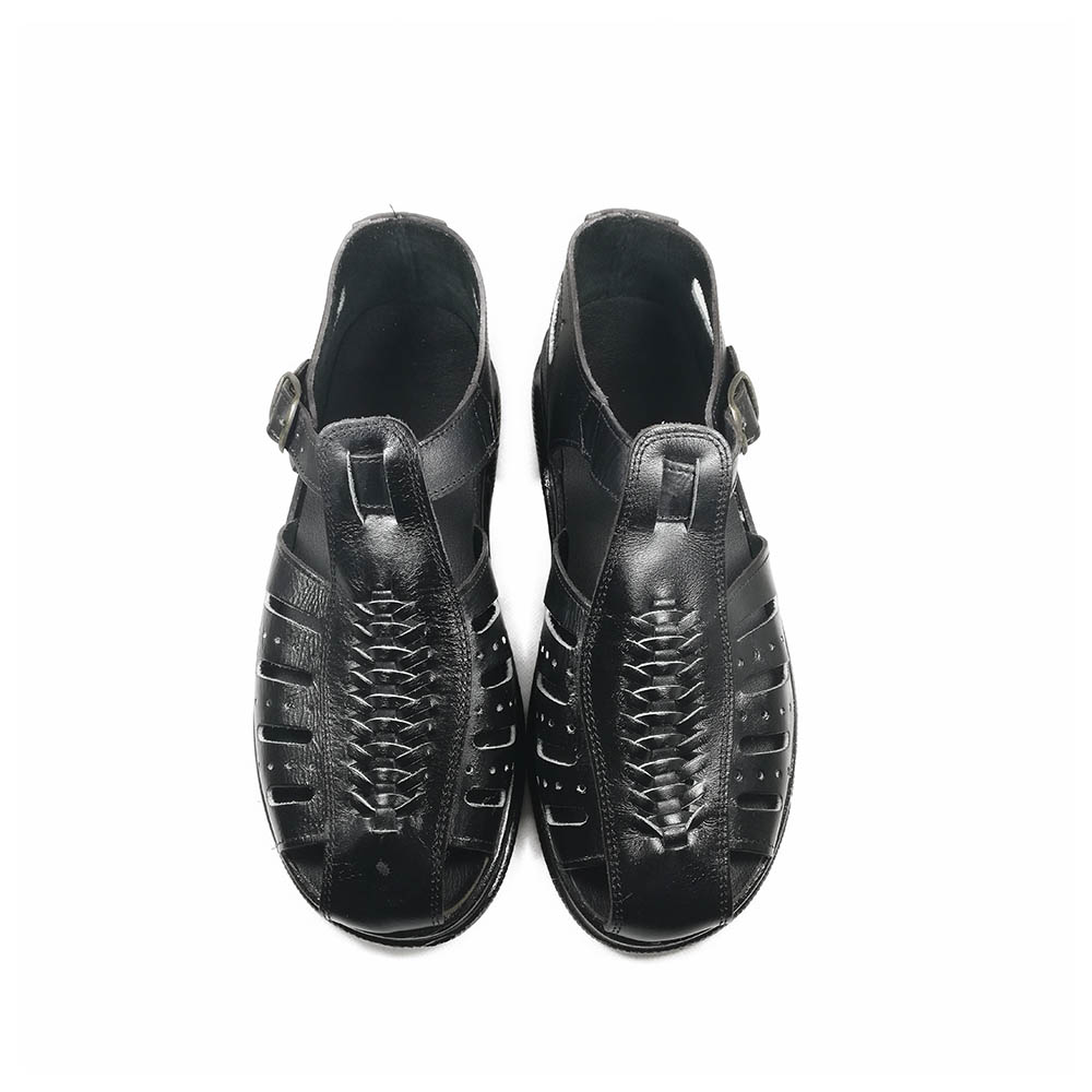 Mens Leather Sandals George NA61 Black