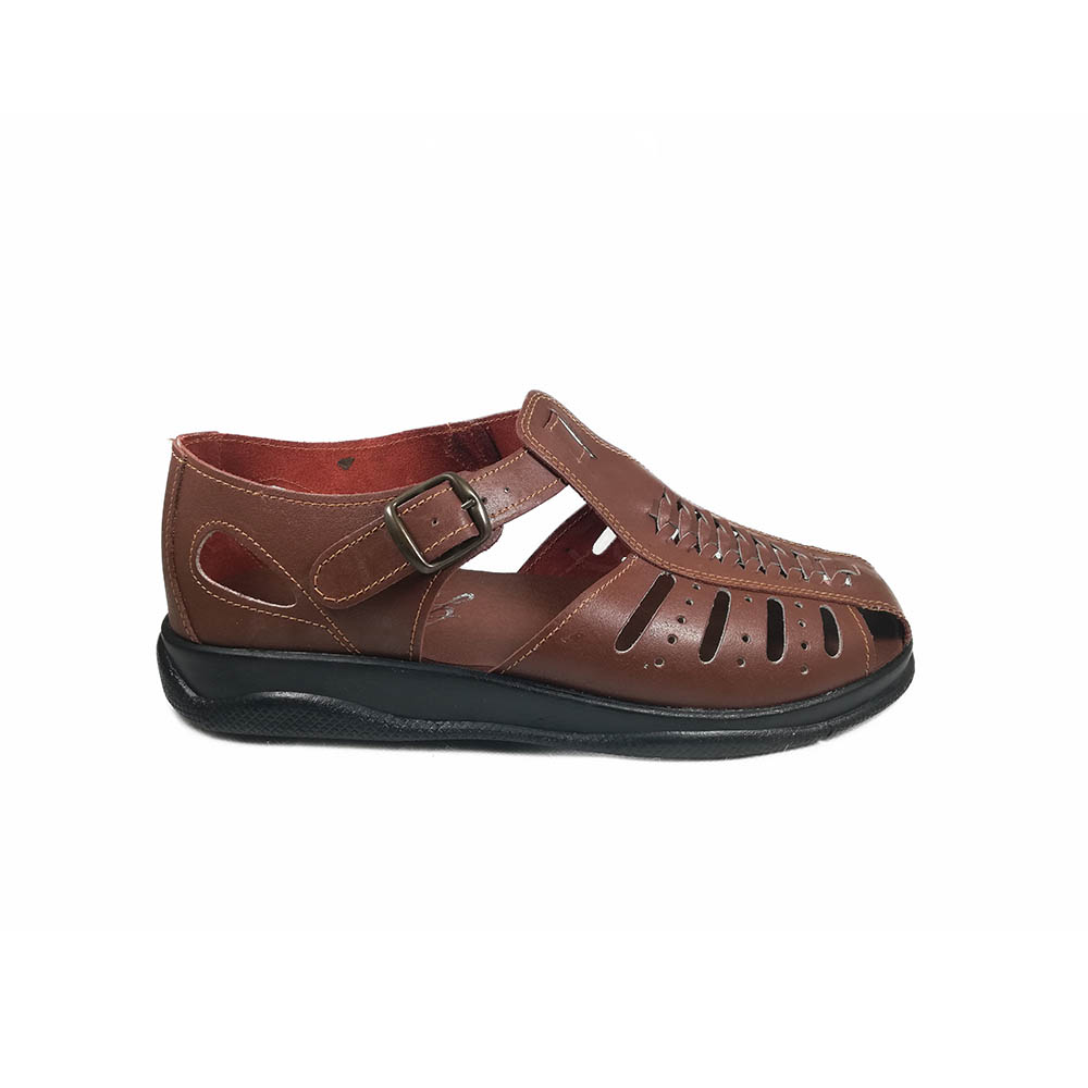 Mens Leather Sandals George NA61 Brown
