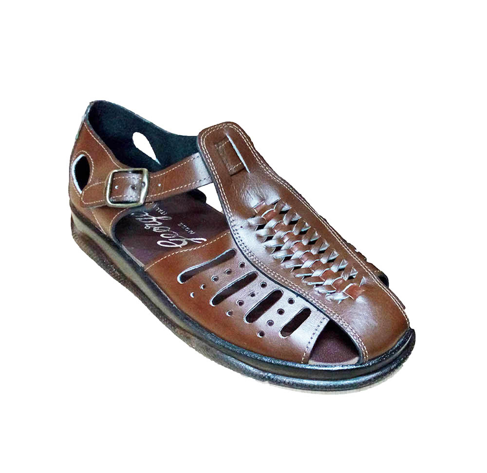 Mens Leather Sandals George NA61 Brown