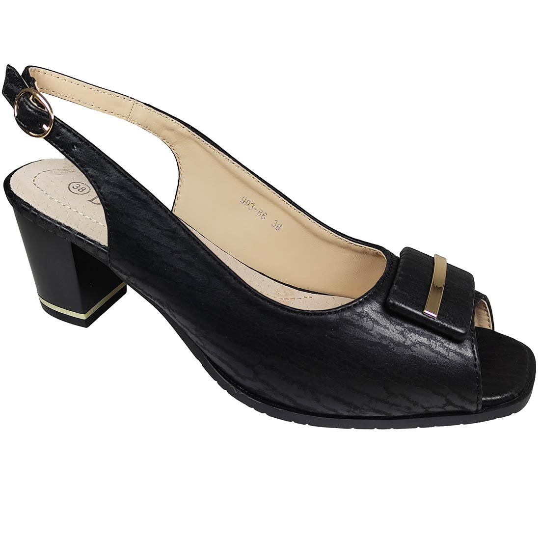 Leather Classic Formal wear Sandals B-Soft 993-86 Black