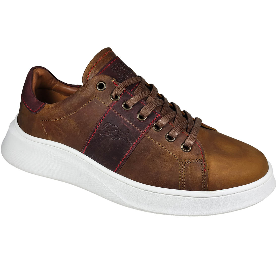 Leather Mens Casual Shoes Pit-Bull 41823-1 Brown
