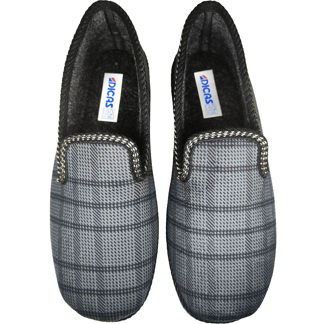 Closed Winter Mens Slippers Dicas 22/6060 Grey checkered