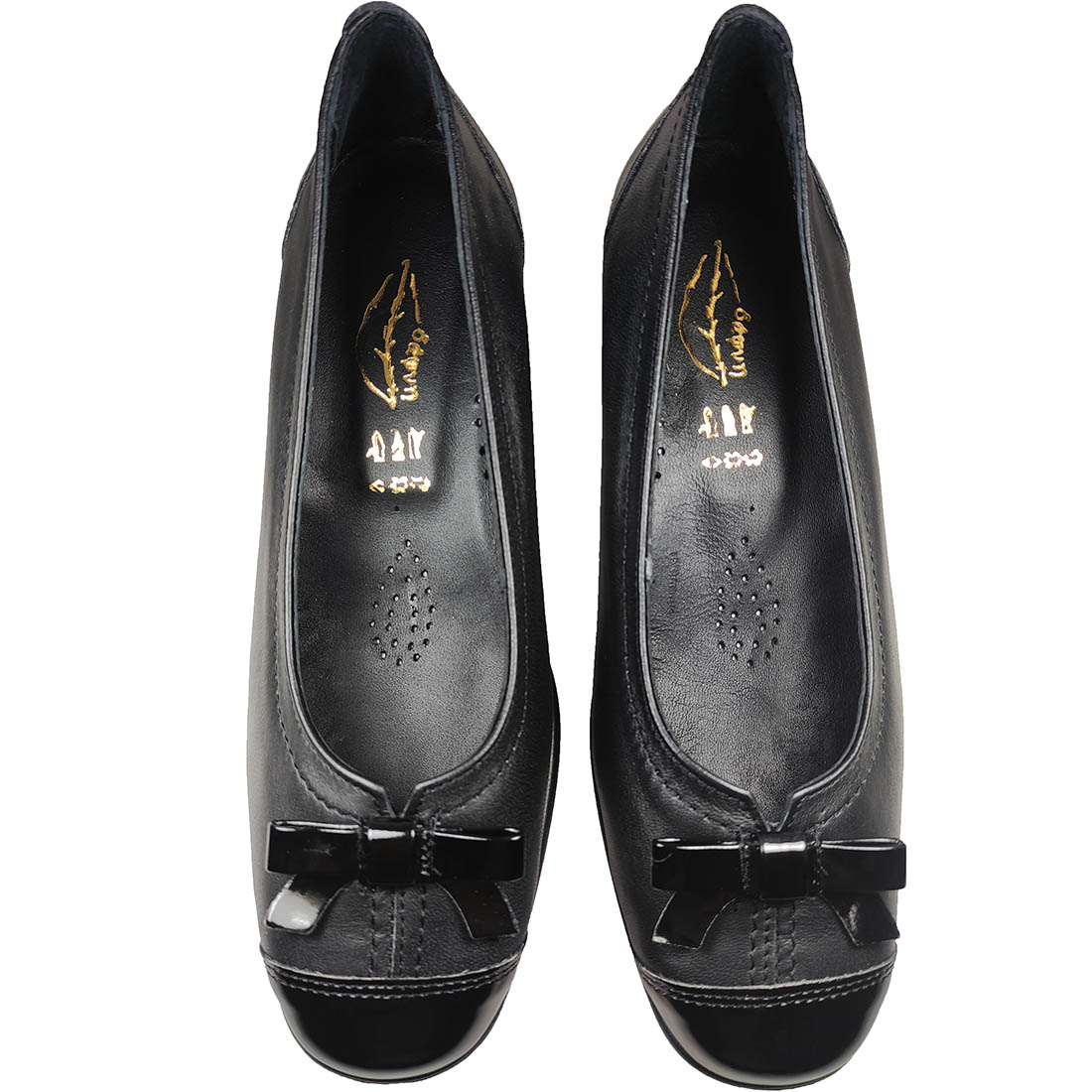 Dafni 440 Black Leather Heels