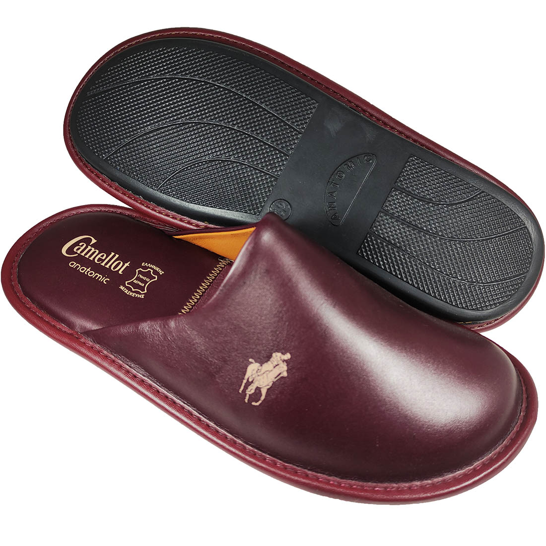 Δερμάτινες Ανδρικές Παντόφλες Camellot 2 Μπορντό