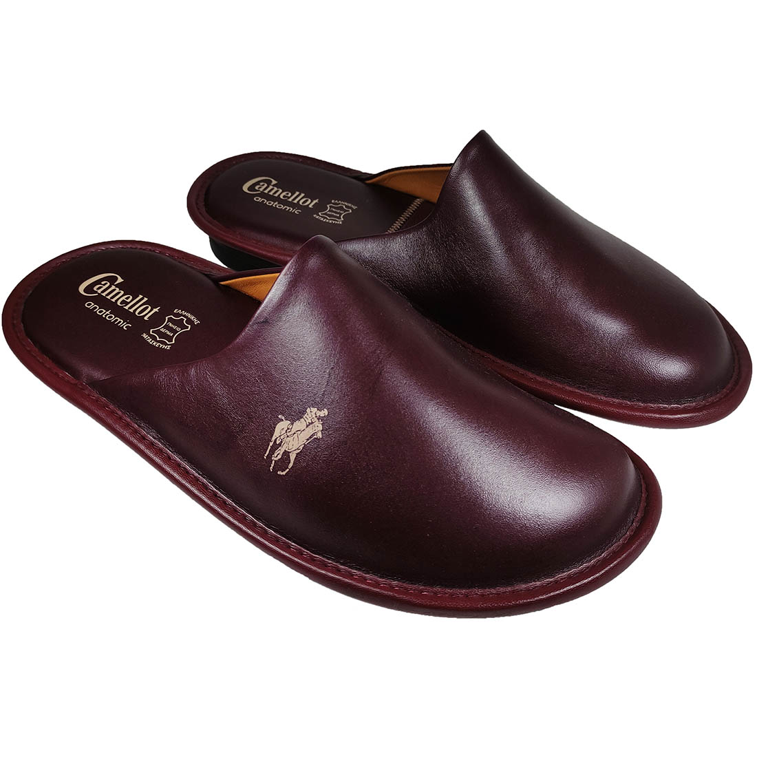 Δερμάτινες Ανδρικές Παντόφλες Camellot 2 Μπορντό