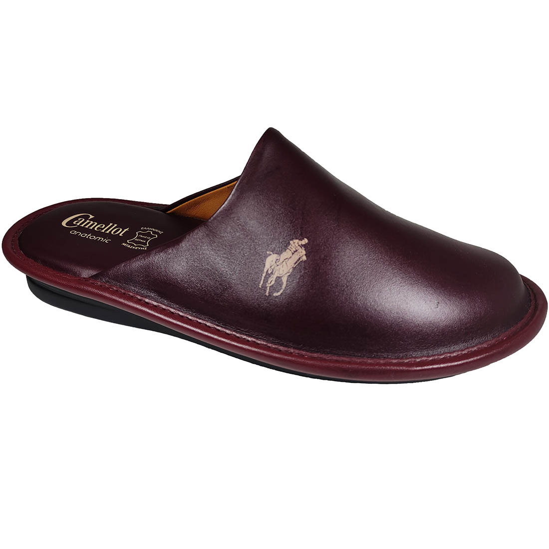 Δερμάτινες Ανδρικές Παντόφλες Camellot 2 Μπορντό