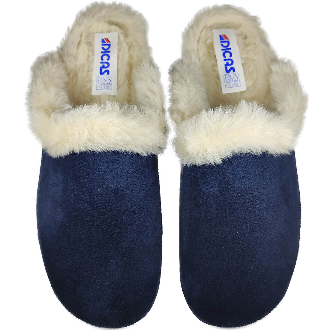 Fur Anatomical Slippers Dicas X29657 Blue