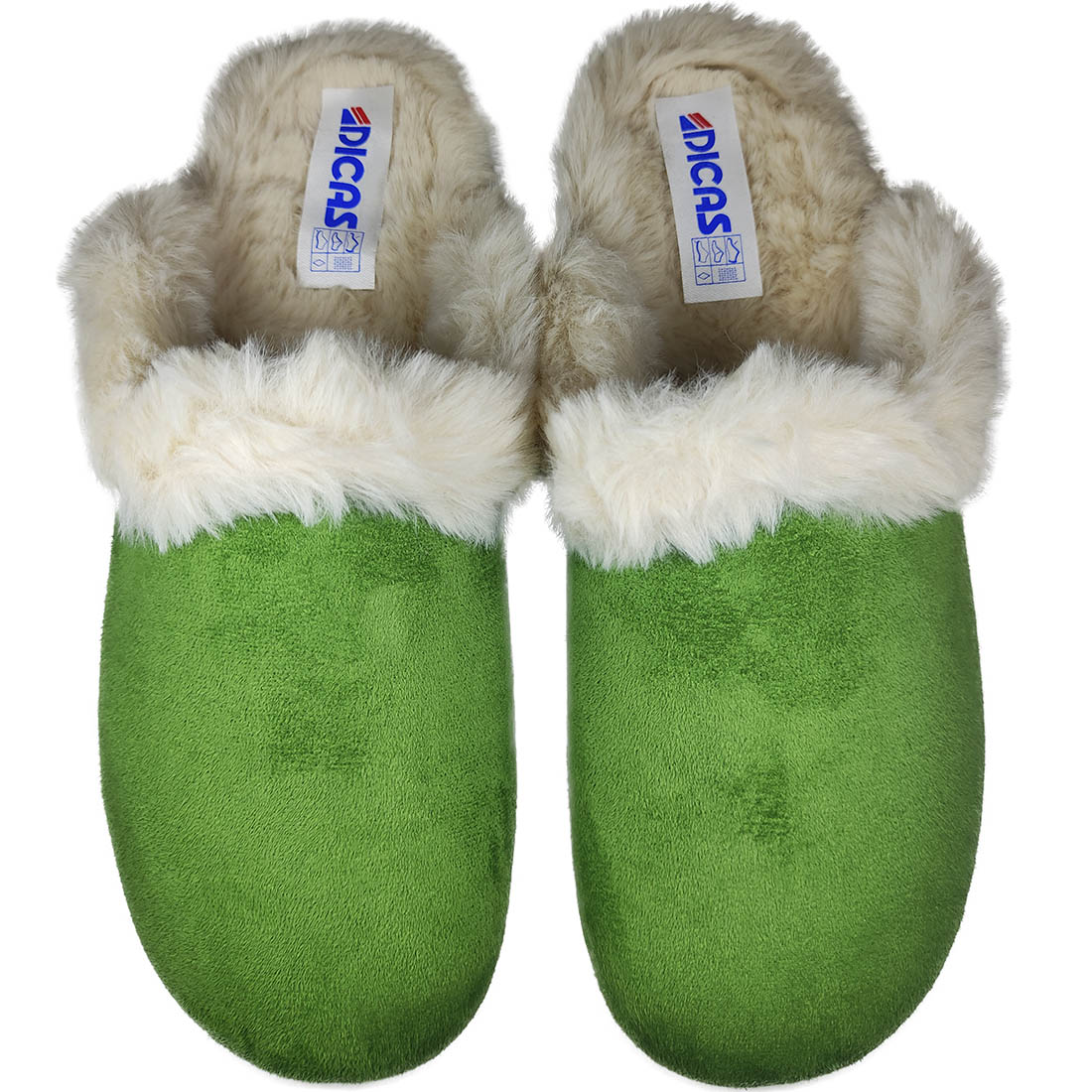 Fur Anatomical Slippers Dicas X29657 Light green