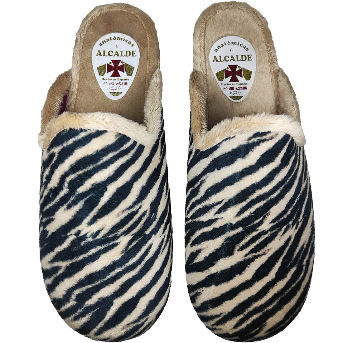 Anatomical Slippers Alcalde 9065 Cebra/Beige