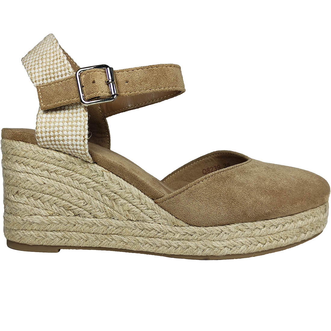 Summer Womens Platforms-Espadrilles Alta Moda Q8239 Dark Beige 