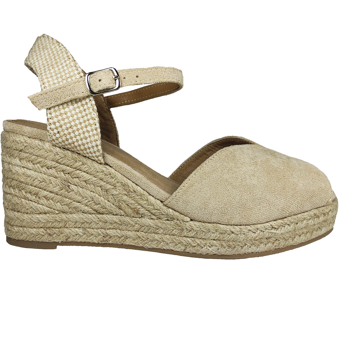 Womens Platforms-Espadrilles Sandals Alta Moda Q8293 Beige