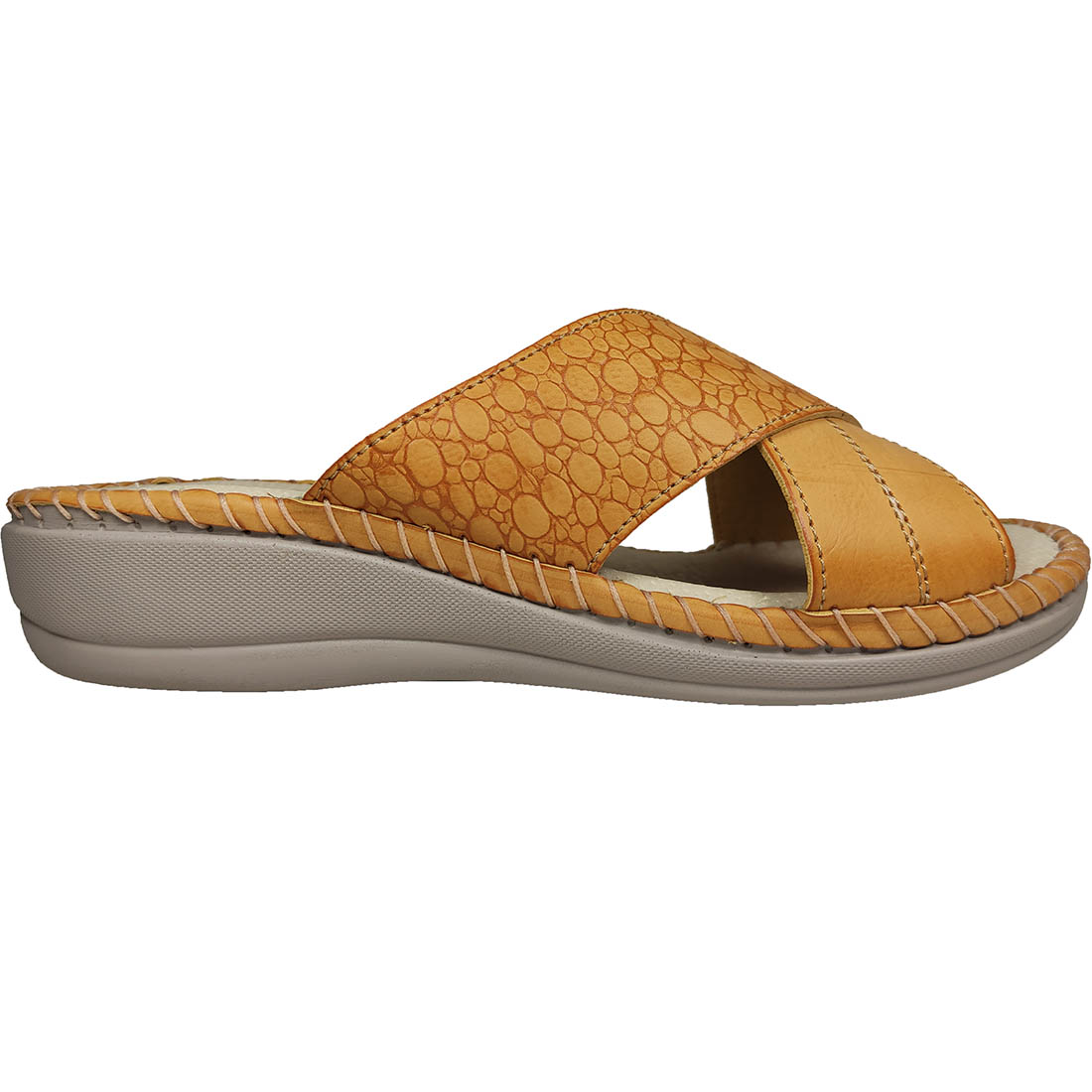  Anatomical Leather Slippers Fild IRIS-2105 Camel