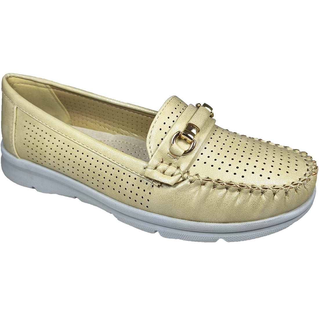 Γυναικεία Τρυπητά Μοκασίνια Zak SD66020 Μπεζ