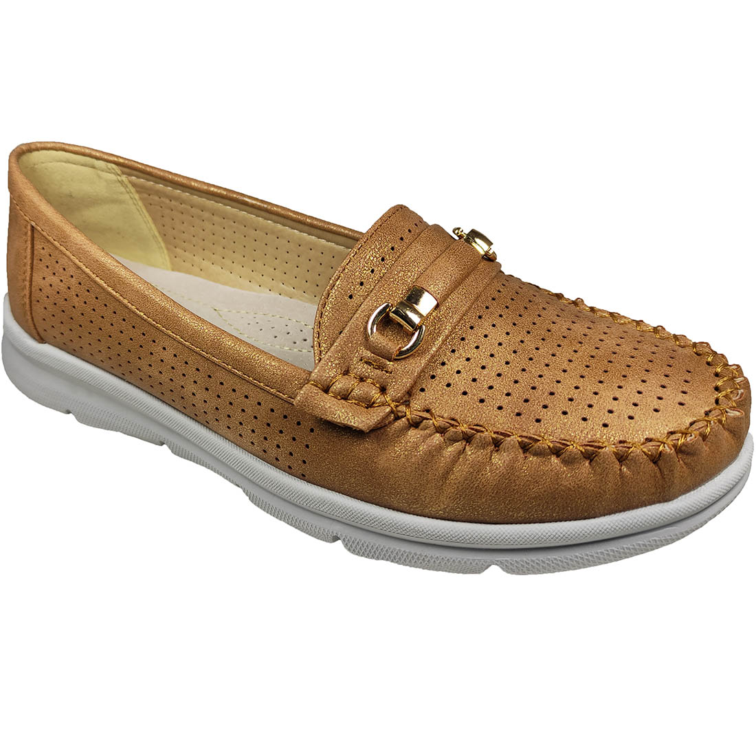 Γυναικεία Τρυπητά Μοκασίνια Zak SD66020 Camel