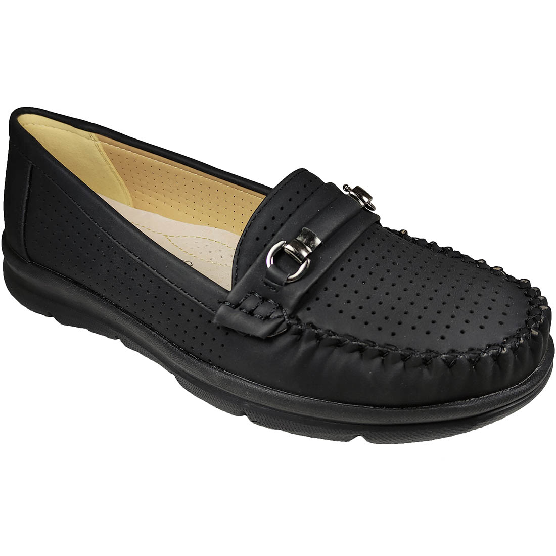 Γυναικεία Τρυπητά Μοκασίνια Zak SD66020 Μαύρο