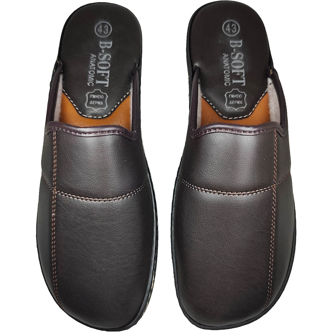Leather Slippers B-Soft 51188 Brown