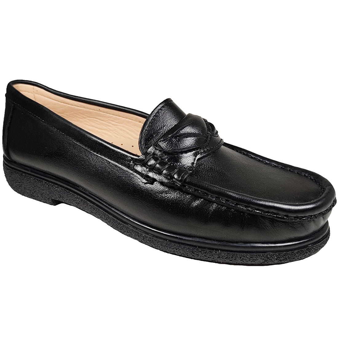 Δερμάτινα Γυναικεία Μοκασίνια Step Shoes 096 Μαύρο