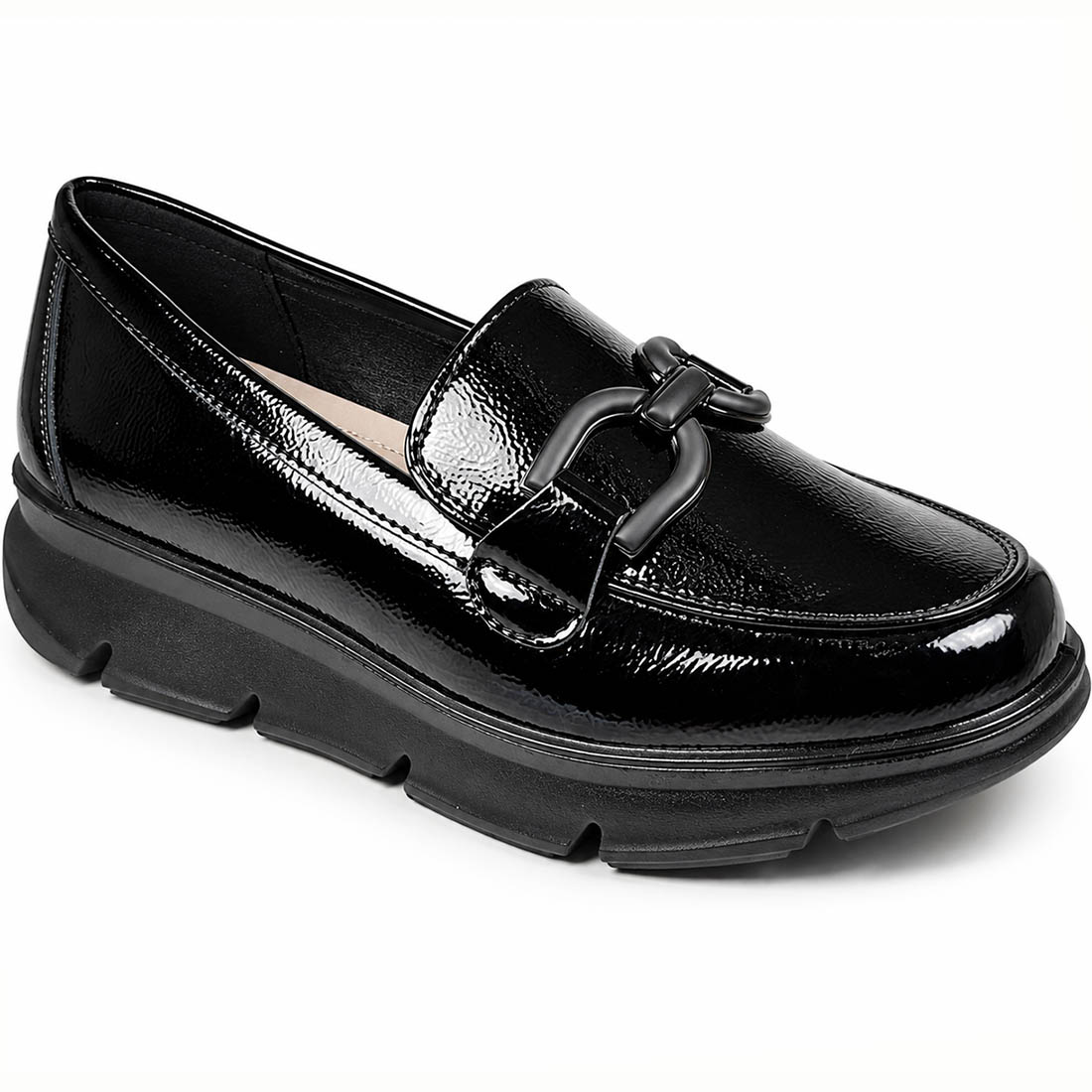 Γυναικεία Loafers Zak SD65121 Μαύρο/Λουστρίνι